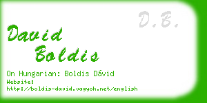 david boldis business card